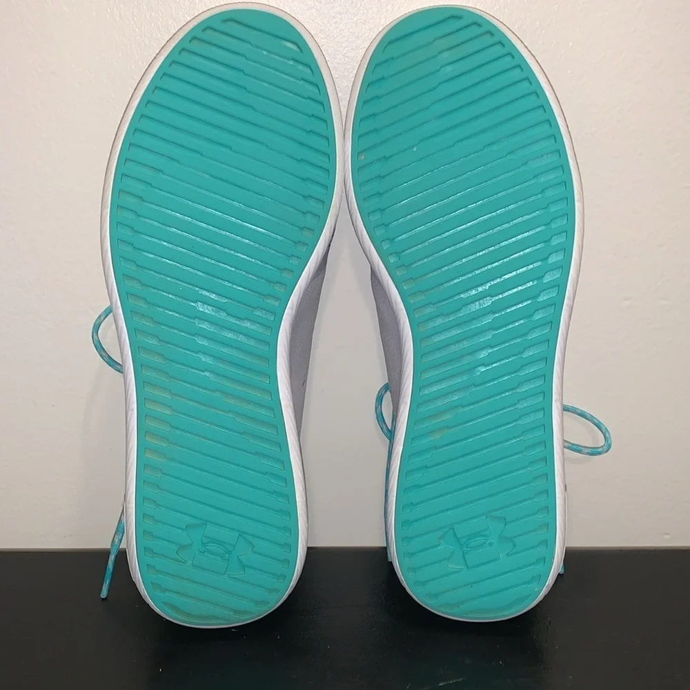 Womens Gray &‎ Teal Under Armour Charged 24/7 Running Shoes, Size 9.5